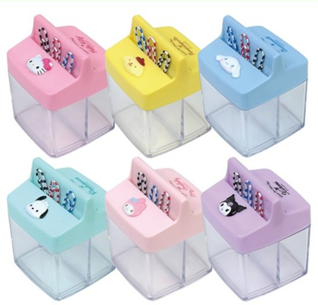 산리오)사각자석클립통(폼폼푸린)