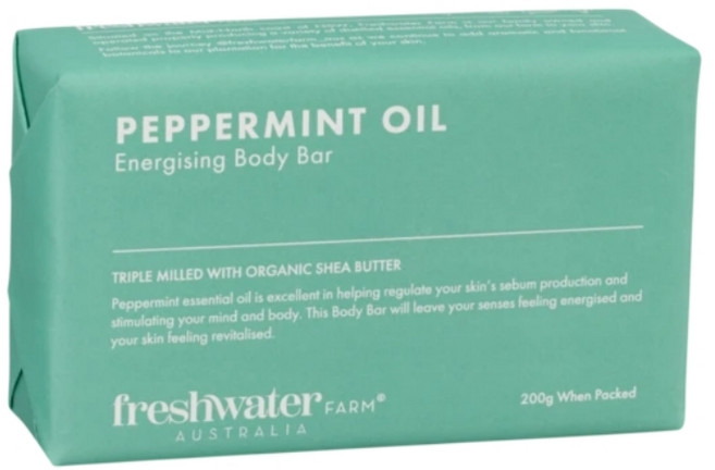 호주 프레쉬워터팜 페퍼민트 오일 에너자이징 바디바 향기좋은 순한 샤워비누 바디솝 천연 바디워시 목욕비누 바디비누 바디샤워 클렌저, 200g