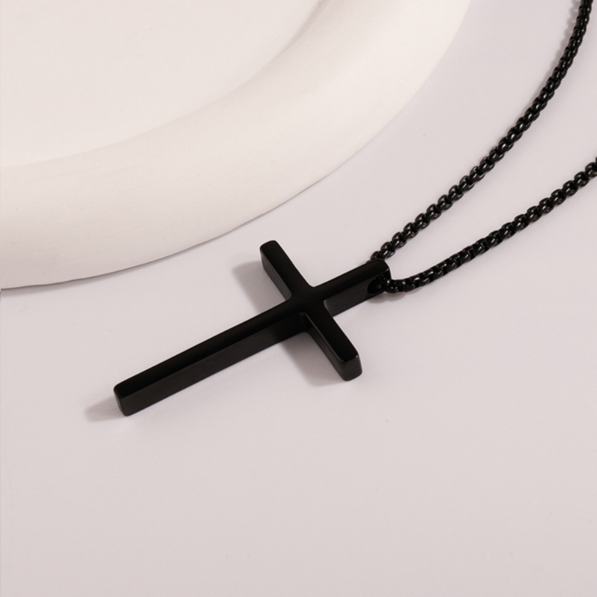 서플라이랩 써지컬스틸 심플 십자가 목걸이