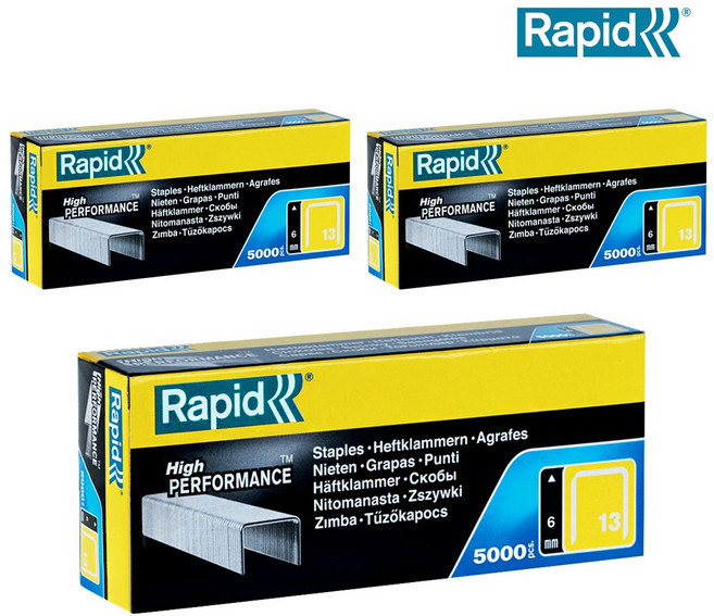 라피드 정품 R-13 아연도금 타카핀 (5000 pcs) 4mm 6mm 8mm 10mm 14mm, 13/6mm, 3개