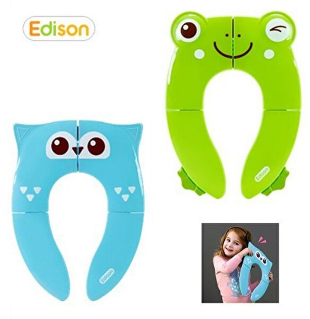 에디슨 휴대용 접이식 유아보조변기 택1, 부엉이-블루