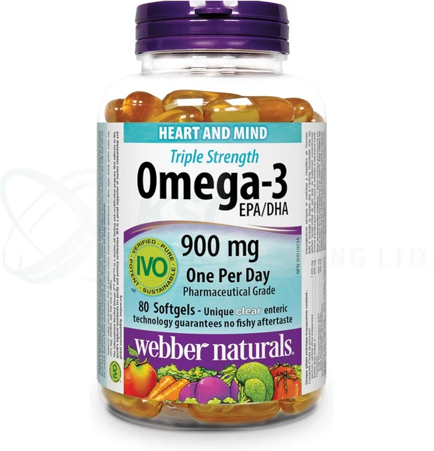 웨버네추럴스 RTG 오메가3 900mg 캐나다 내수용, 1개, 80정 - 쿠팡