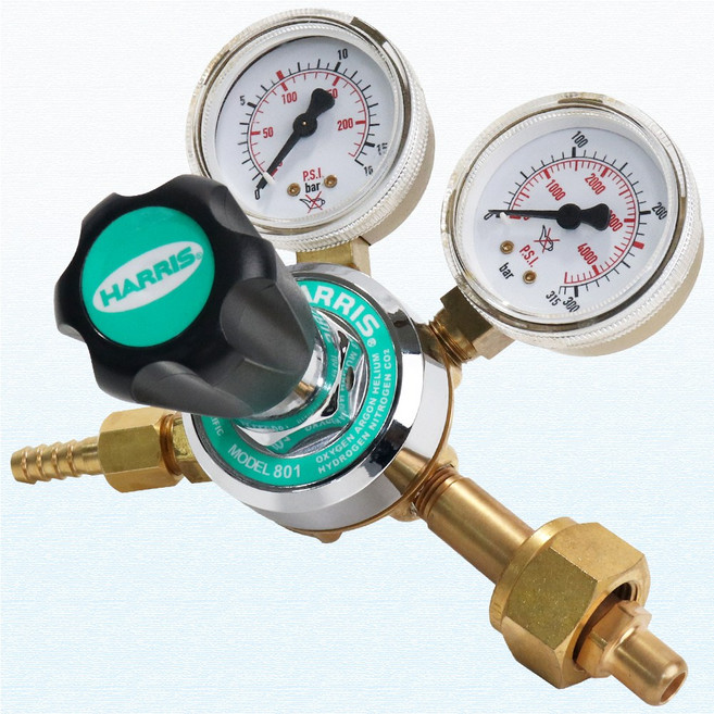 해리스 질소 조정기 레귤레이터 게이지 N2 Ar He 알곤 헬륨 중압 누수탐지, 1개