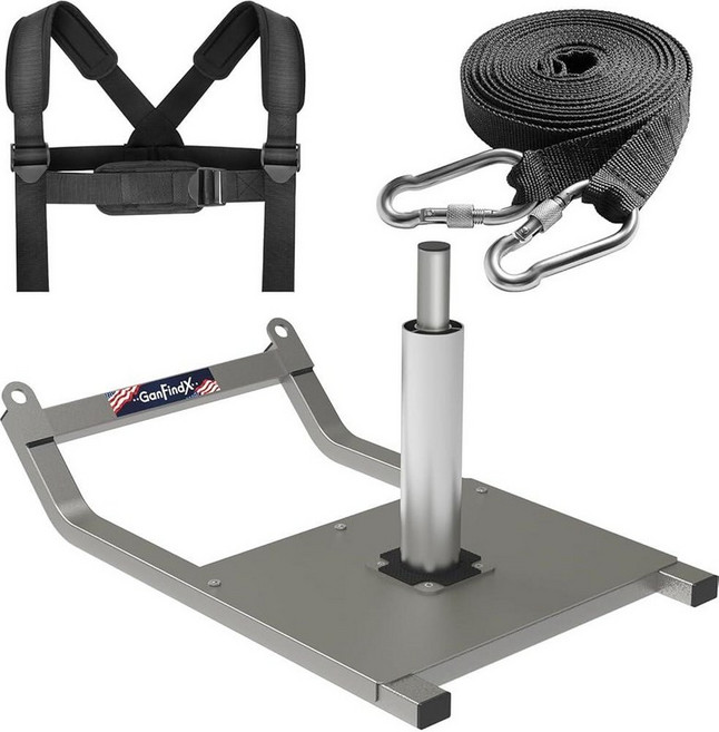 GanFindX Adjustable Weight Sled for Push & Pull Training Heavy-Duty Fitness Sled with 5 Adjustabl, 회색