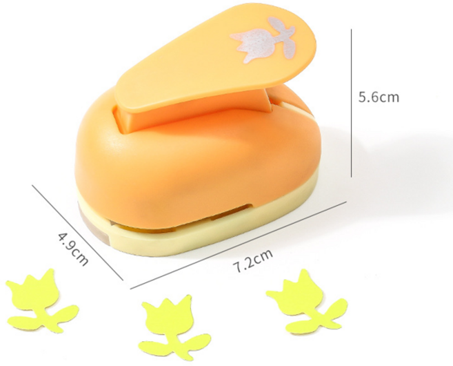 DIY 미니 모양 펀칭기 일공 펀치, 1개, 튤립