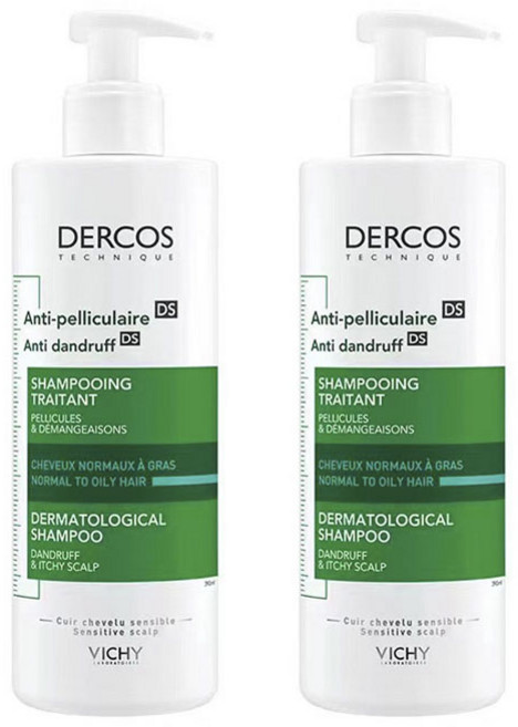 비쉬 델코스 더마톨로지컬 샴푸 댄드러프 & 잇치 스칼프, 2개, 390ml