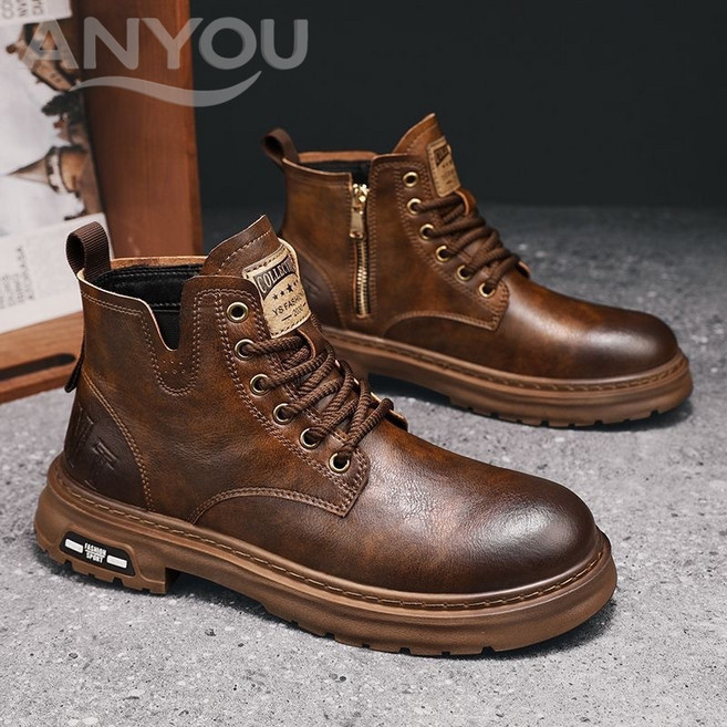 남성 부츠 하이힐 남성 코튼 신발 겨울 기모 보온 남성 신발