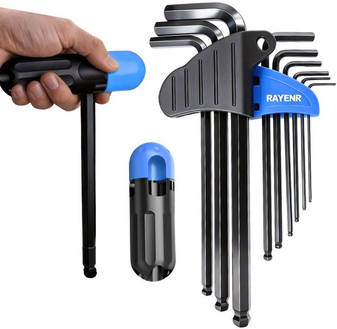 육각 볼렌치 고강도 CR-V Long 육각렌치 9종 세트 보조 핸들 증정, 1세트