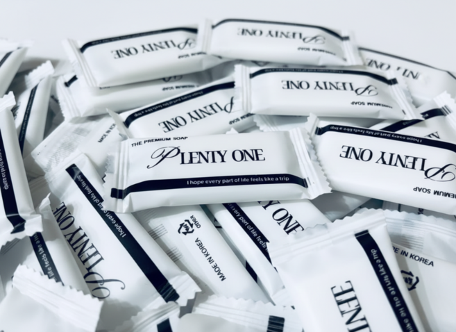 플랜티원 일회용 플로럴 사각 비누 고급형, 500개입, 10g