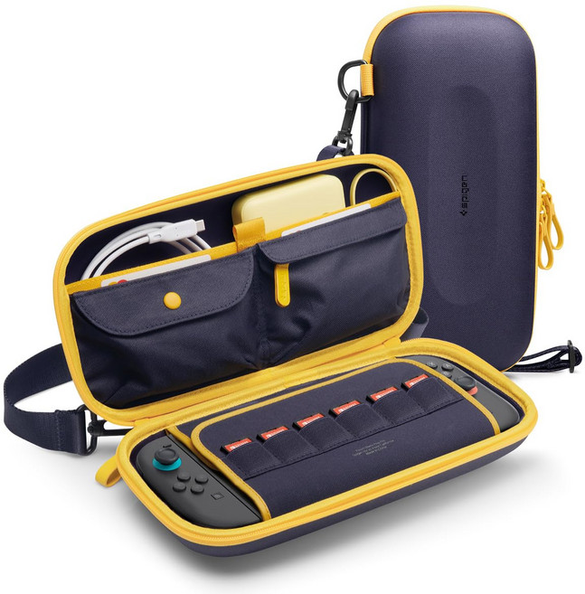 Spigen Switch 2 (2025) Switch2 AGP09565 전용 운반 파우치 5개의 포켓 게임 카드 6장