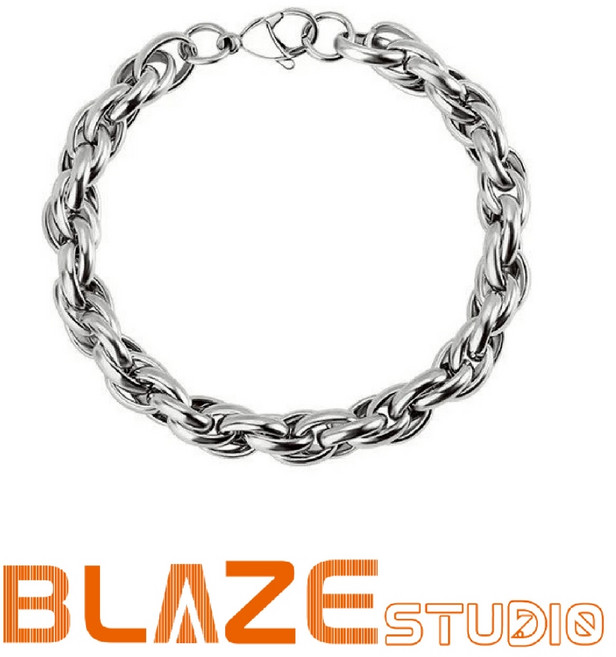 BLAZE 麻花鈦鋼手鍊 19公分