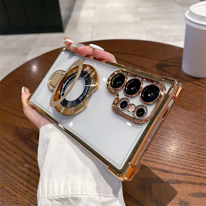 얌코 휴대폰케이스 갤럭시 S25 S26 플러스 울트라 맥세이프 거치대 투명 실리콘 카카메라 보호 케이스 고급 사각 낙상 방지 케이스