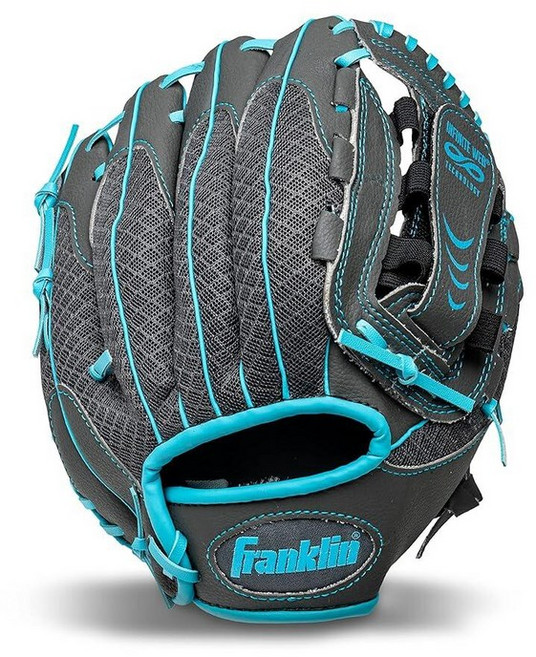 Franklin Sports 티볼 인피니트 웹/Shok-Sorb 콤보 시리즈 필딩 왼손 장갑 26.7cm(10.5인치) 그래파이트(Graphite)/라임 328007, Graphite/Blue