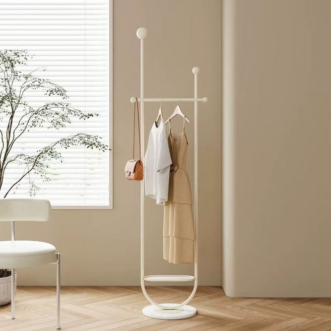 철제 스탠드 옷걸이 3colors 현관 침실 옷가게 미니 옷걸이 행거, 흰색