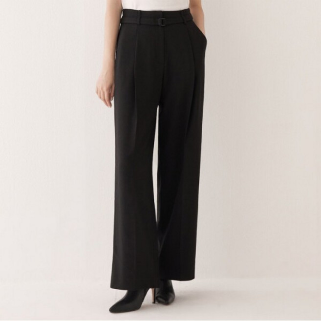 미쏘 여성용 벨티드 롱 와이드 슬랙스