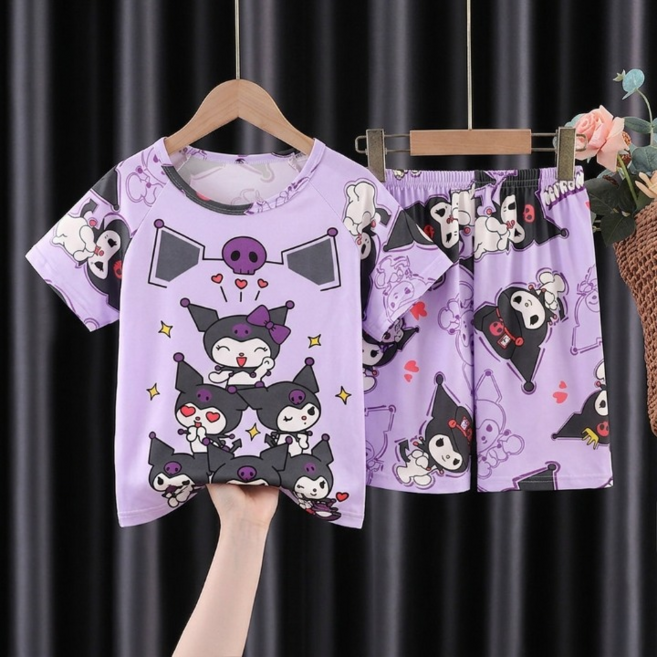 산리오 키즈 주니어 어린이 홈웨어 파자마 반팔 내의 잠옷 상하의세트