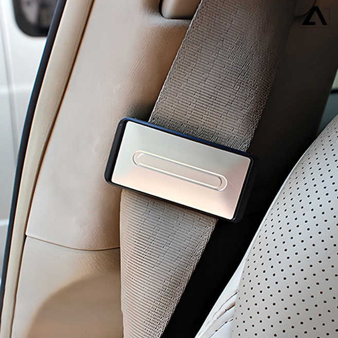 자동차 안전벨트 클립 차량용 벨트 고정 스토퍼 벨트락, 2개, 실버+블랙