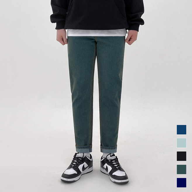 모노마인 남자 밴딩 청바지 스판 고무줄 청바지 빅사이즈 바지 사계절 밴딩 데님 팬츠