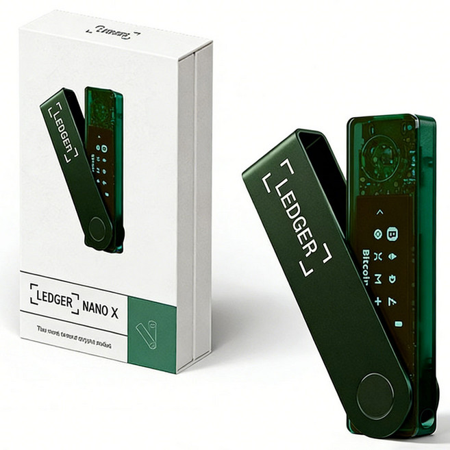 레저 나노 X Ledger Nano X 비취 그린 암호화폐 하드웨어 월렛 가상화폐 콜드월렛 Jade Green, 1개