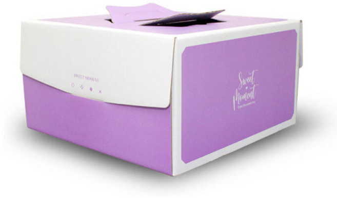 파스텔케익박스(3호)퍼플+백색사각하판 / 27x27x15cm 1개