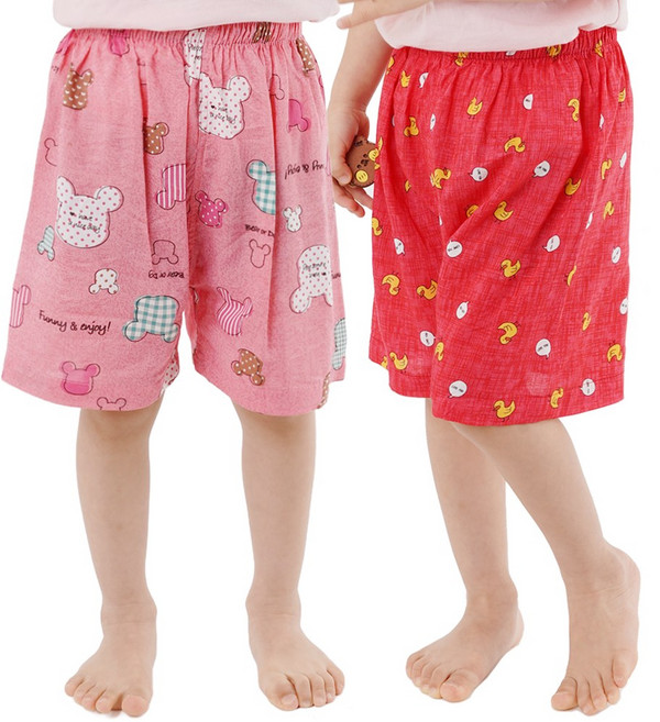 캐리루시 아동 레이온5부 잠옷반바지 파자마 2종세트