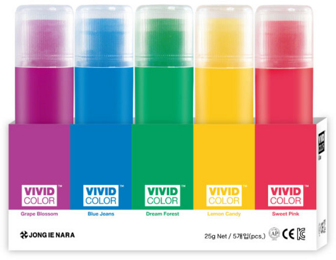 종이나라 비비드 컬러풀 5개입 세트, 1세트, 25g