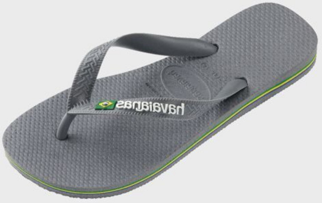 하바이아나스 havaianas 브라질 로고 플립플랍 Steel Grey