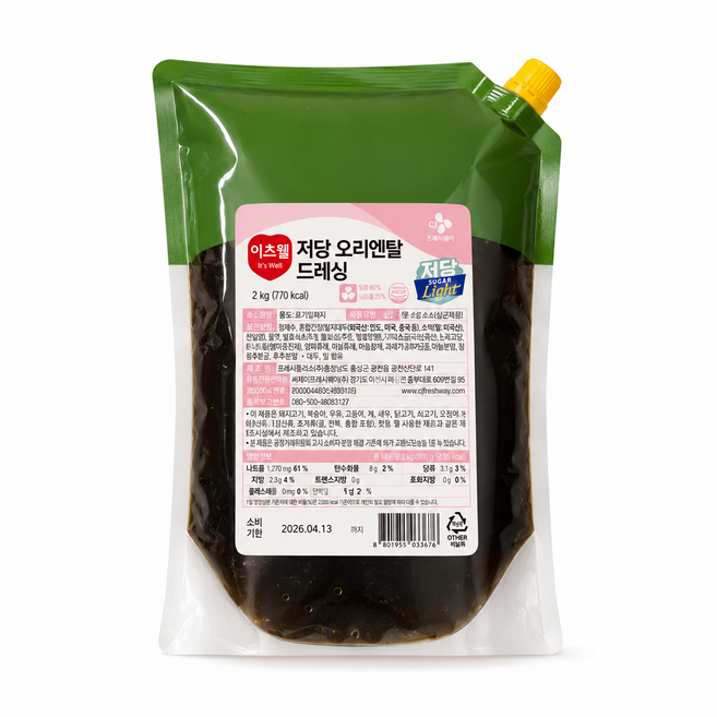 CJ 이츠웰 저당 오리엔탈드레싱, 5개, 2kg