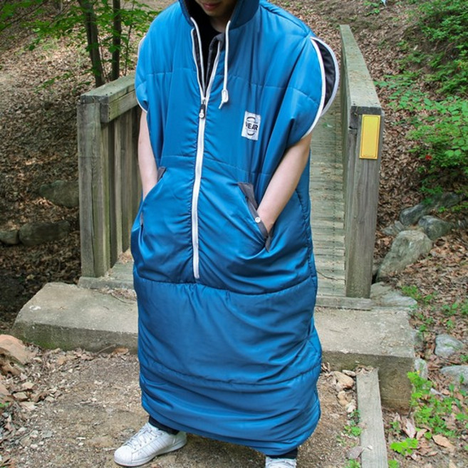 빈슨메시프 웨어 침낭 캠핑 입는 사계절 감성, 입는 침낭 버건디, 1개