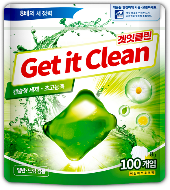 겟잇클린 초고농축 캡슐세제 오리지날, 1개, 100개입