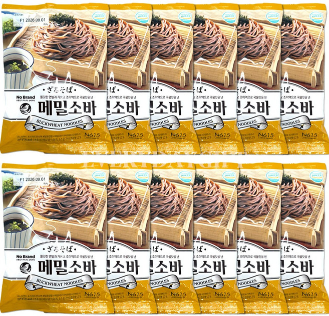 쫄깃한 면발과 가쓰오 조미액으로 국물맛을 낸 메밀소바, 12개, 211g