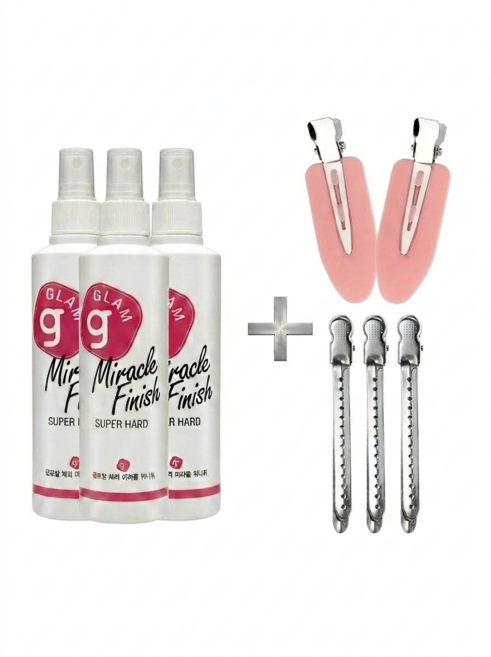 새한 글로발 체리 미라클 피니쉬 헤어 스프레이 세개 + 뿌리볼륨 헤어핀셋 5개 랜덤증정(3+1 이벤트), 3개, 240ml