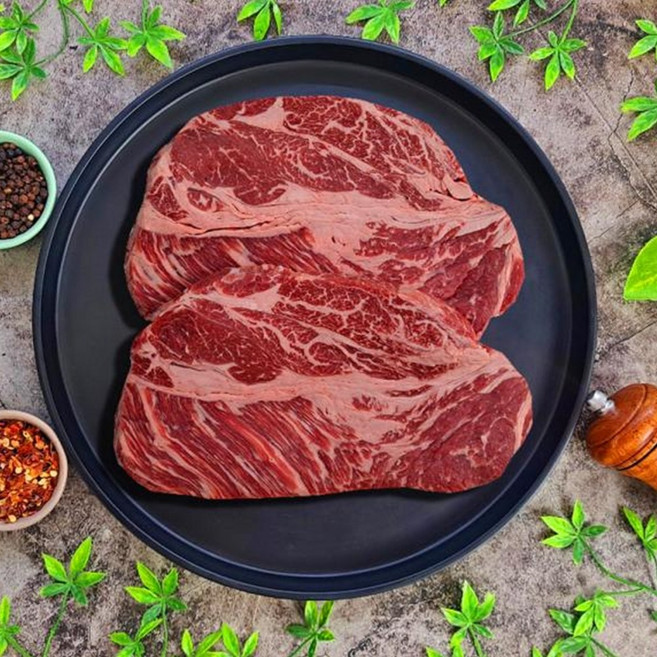 수입 미국소고기 프라임등급 척아이롤 꽃등심스테이크 캠핑 바베큐 2kg
