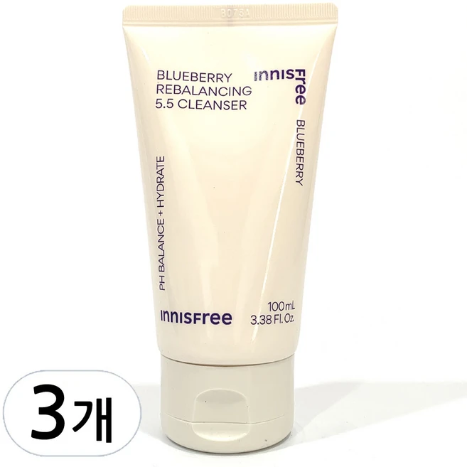이니스프리 블루베리 리밸런싱 5.5 클렌저, 100ml, 3개 - 쿠팡