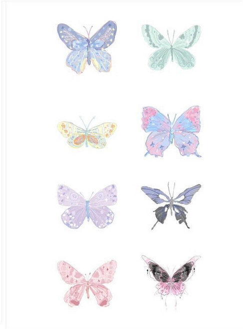 걸스코코 나비모음전 타투스티커 방수 감성헤나 패션타투 컬러문신, 39번, 1세트