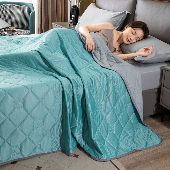 A타입 아이스크림 쿨링 이불 퓨어 컬러 가벼운 에어컨 이불 물세례 이불