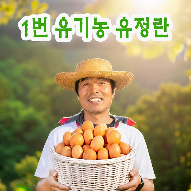 난각번호 1번 계란 유기농 유정란 왕란 초란 1등급 무항생제 친환경 자연 자유 방사 방목 특란 대란 중란 해썹 논지엠오 산들내음, 중란(44g 이상~52g 이하), 60구, 1개