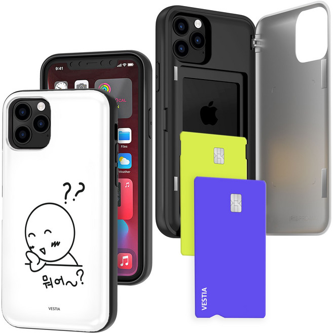 베스티아 아이폰12 아이폰12Pro 공용 디자인 마그네틱 간편 카드수납 도어 범퍼케이스