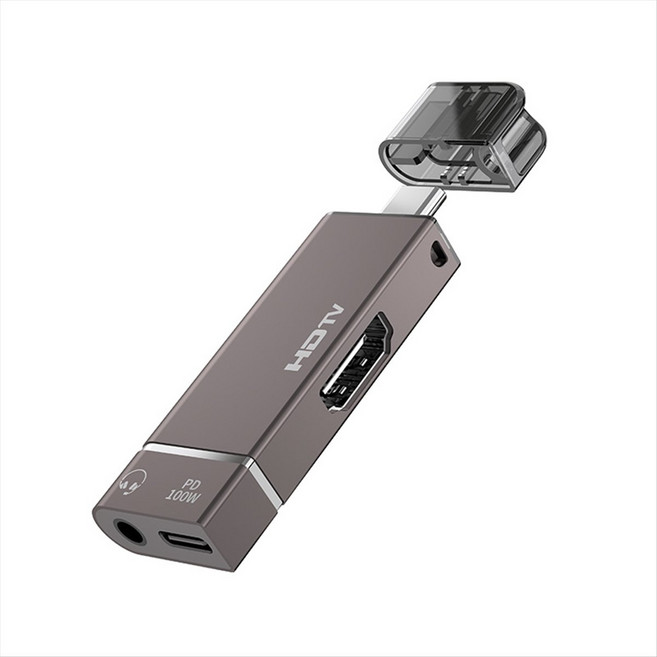 USB C 노트북 도킹 스테이션 Type-C - HDMI 호환 어댑터 4K@60HZ HD Type-C - PD100W 3.5MM 허브는 휴대폰 노트북과 호환용, 흔한, 1개