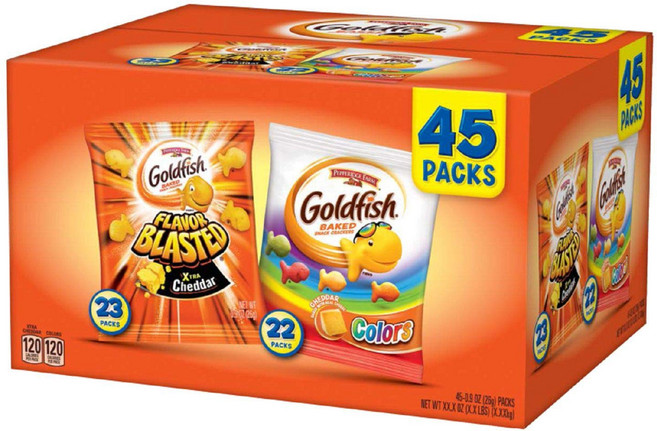 Pepperidge Farm 페퍼리지 팜 골드피쉬 2가지맛 버라이어티 팩 0.9oz(26g) 45개입 Goldfish Variety Pack, 1g, 1개