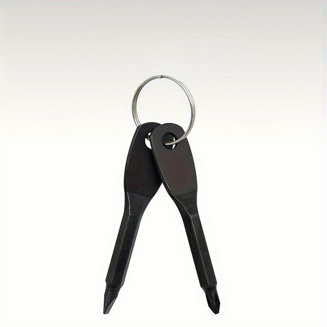 드라이버열쇠고리가 포함된 휴대용 EDC 다기능 드라이버 세트 - 실외용 금속 미니 일자형 및 십자형 드라이, Bla, 1개