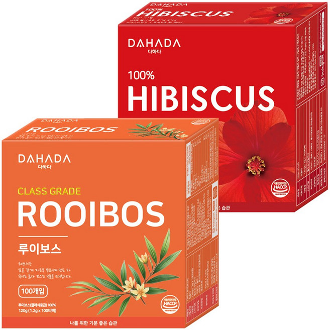 다하다 히비스커스 클래식등급 루이보스 200티백세트, 120g, 2개, 100개입