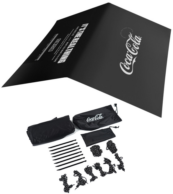 코카콜라 캠핑 블랙코팅 렉타 타프 (폴대 미포함)