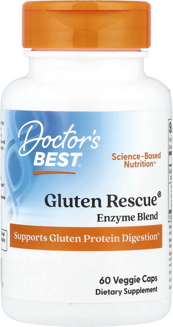 특별한효과 Doctor's Best Gluten Rescue® 효소 혼합물 베지 캡슐 60정 곧일시품절됩니다, DoctorsBestGlutenRescue효소혼합물베지, 1개
