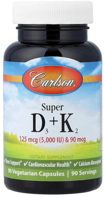 칼슨랩스 슈퍼 D3 + K2 베지 캡슐 90정, 1개 - 쿠팡