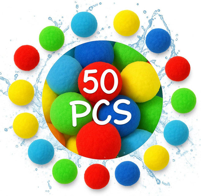 용 재사용 가능한 물볼 50개의 PCS 소프트 스플래시볼 여름 야외 장난감 수영장 해변 파티용 물풍선 게임 안전한 물싸움 활동 마당