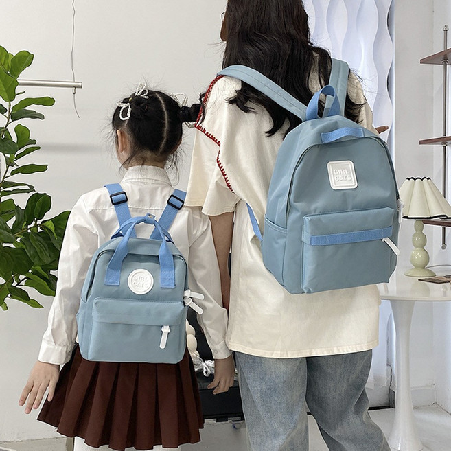 심플 컬러 주니어 학생 백팩 여성 초중고 학교 데일리 가방 여행