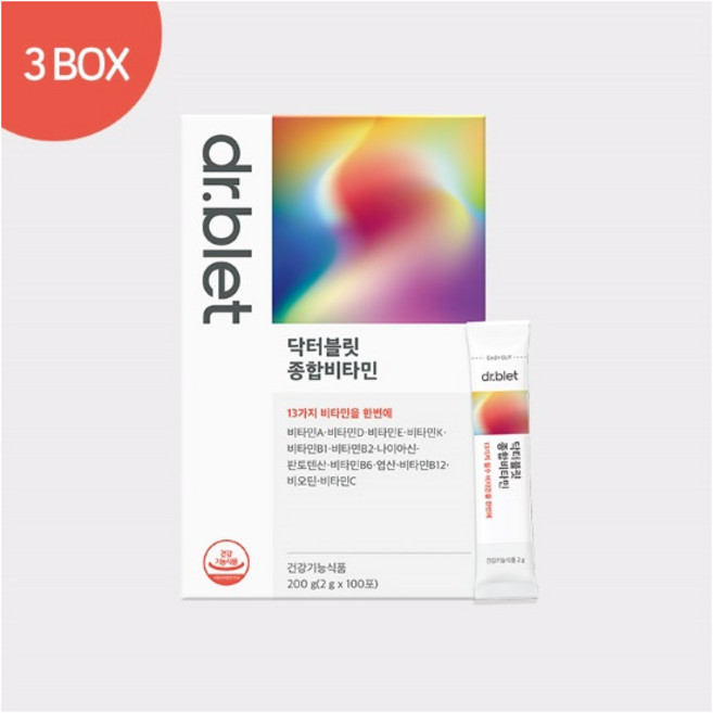 [닥터블릿] [3박스] 종합 비타민 3박스 (2g*100포*3박스), 1개, 200g