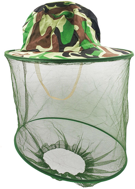 디자인위로 방충 낚시 모자, 국방색 X 1개