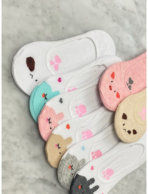 동물세트 여성 이중밴드 애니멀 페이크삭스 덧신 토끼 강아지 고양이